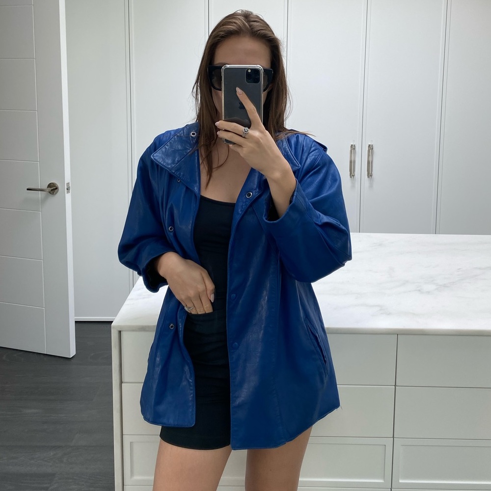 Jez Montreal Blue Leather Jacket